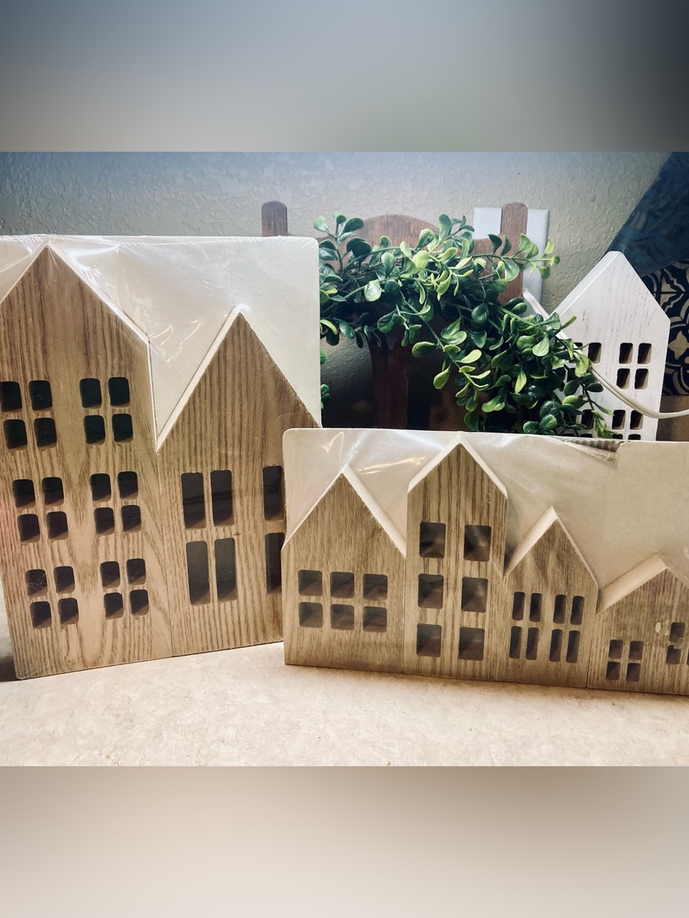 Target Bullseye Wooden Houses - Retired/Rare - Set of 6